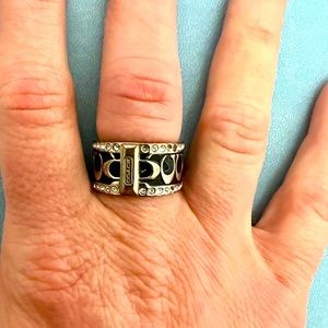 Authentic Coach Ring with Rhinestones Size 8